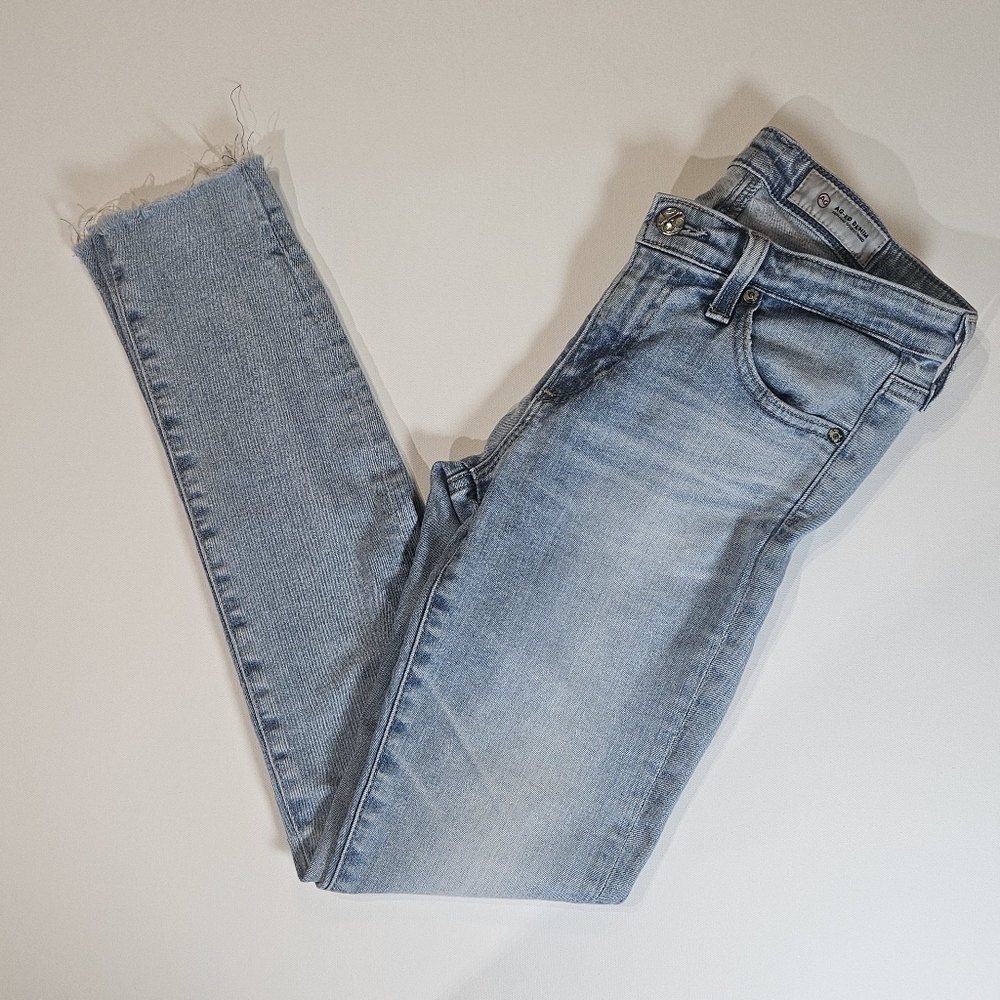 AG Adriano Goldschmied Light Blue Cropped Jeans